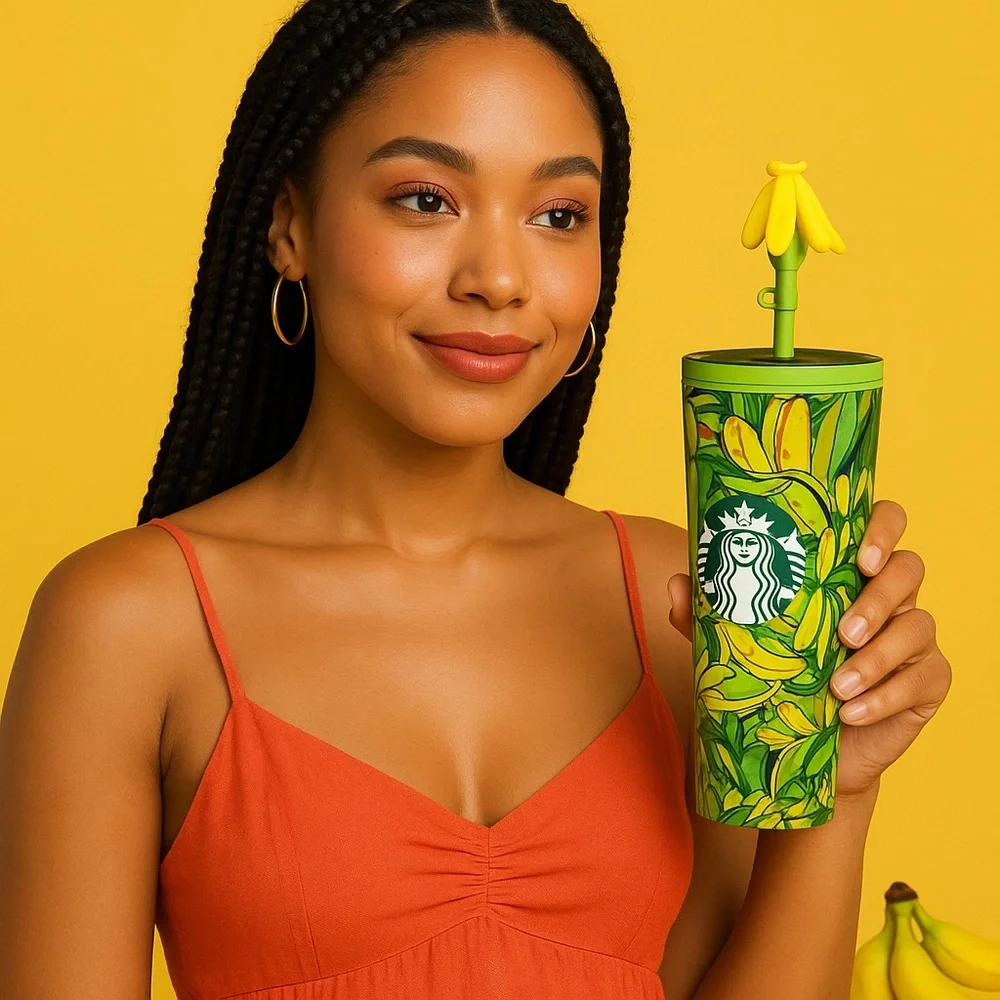 Starbucks Tropical Green and Yellow Tumbler